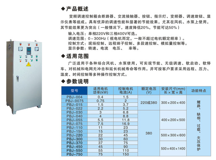 PBJ變頻調(diào)速控制箱