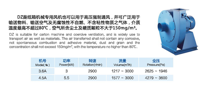 DZ型高壓離心通風機